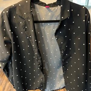 Polka Dot Button Up Blouse in Black 🌟 | Button Front | Sleeve | Size S